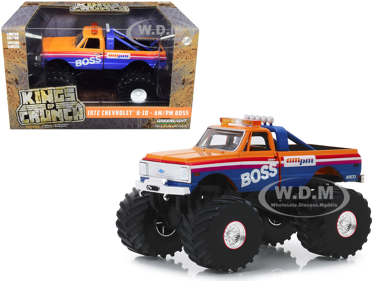 1972 Chevrolet K-10 Monster Truck With 66-inch Tires "am/pm Boss" 1/43 Diecast Model Car By Greenlight