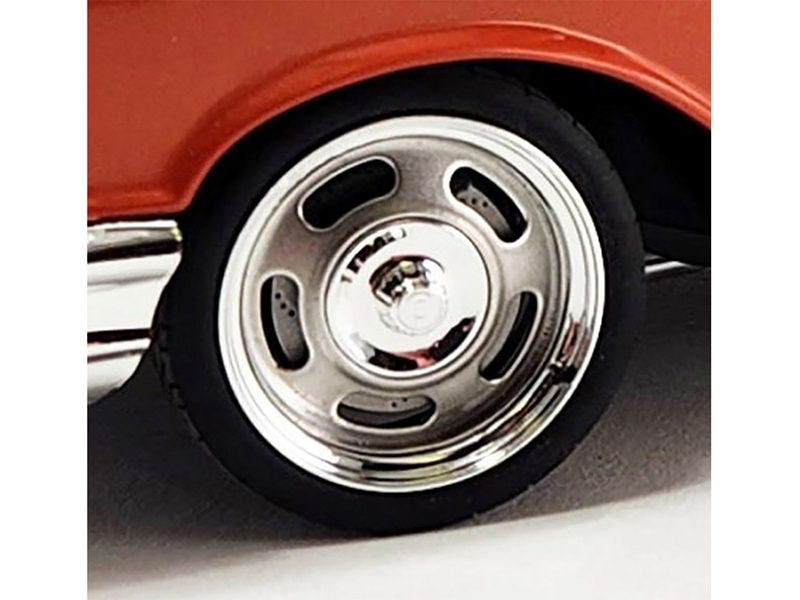 Chevy Rally Wheels and Tires Set of 4 pieces from "1957 Chevrolet 150 Custom Cruiser" for 1/18 Scale Models by ACME