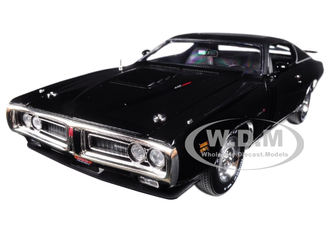 Image of 1971 Dodge Charger R/T TX9 Black on Black Hardtop with Sunroof MCACN Limited Edition to 1002pc 1/18 Diecast Model Car by Autoworld