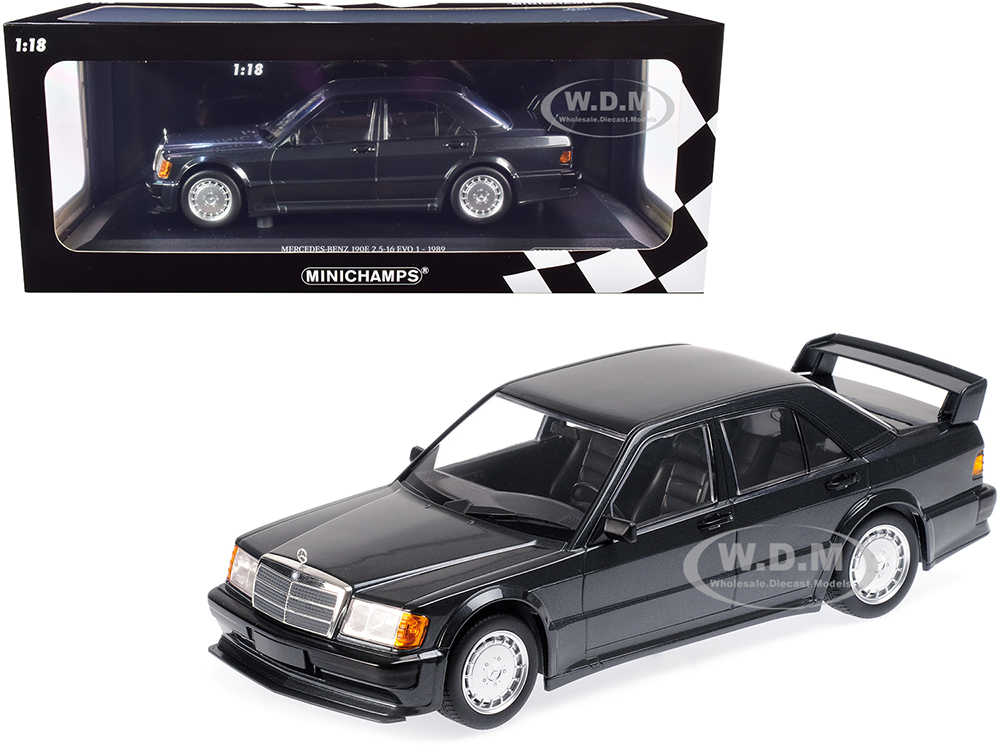 Image of 1989 Mercedes Benz 190E 2.5-16 EVO 1 Blue-Black Metallic Limited Edition to 1002 pieces Worldwide 1/18 Diecast Model Car by Minichamps