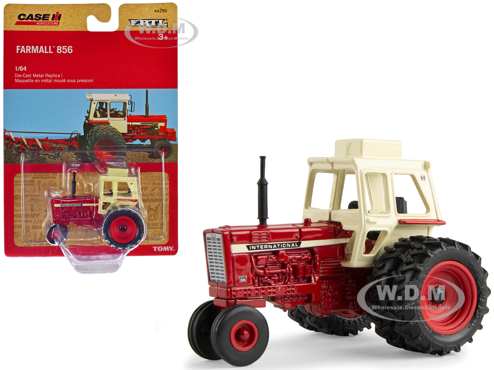 Farmall 856 Tractor Red With Cream Top With Dual Wheels Case IH Agriculture 1/64 Diecast Model By ERTL TOMY