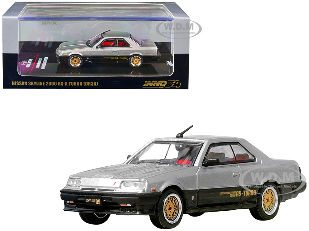 Nissan Skyline 2000 RS-X Turbo (DR30) RHD (Right Hand Drive) Silver and Black 1/64 Diecast Model Car by Inno Models