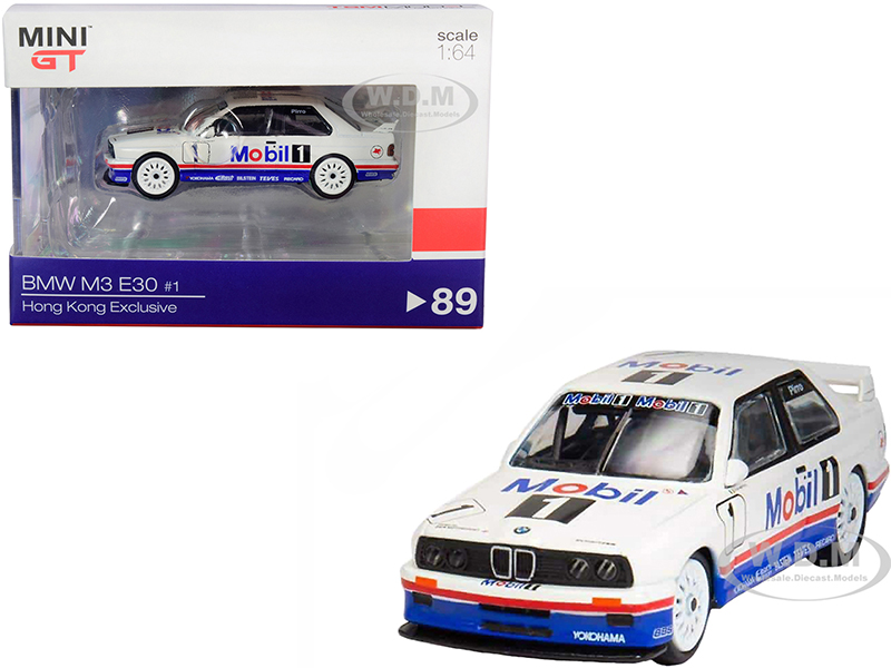 Image of BMW M3 E30 1 Emanuele Pirro "Mobile" Schnitzer Motorsport Team Winner Guia Race of Macau (1992) "Hong Kong Exclusive" 1/64 Diecast Model Car by True