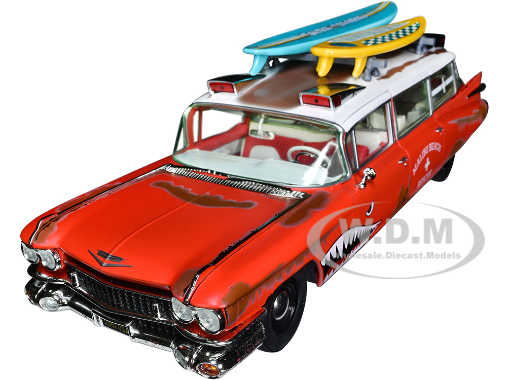 1959 Cadillac Eldorado Ambulance Red with White Top 