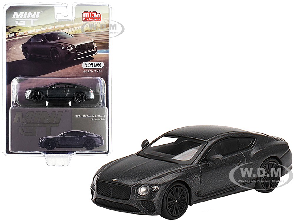 Bentley Continental GT Speed Anthracite Satin Gray Metallic Limited Edition to 1800 pieces Worldwide 1/64 Diecast Model Car by True Scale Miniatures