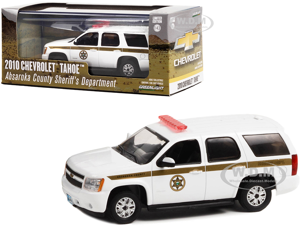 2010 Chevrolet Tahoe White with Gold Stripes "Absaroka County Sheriffs Department" 1/43 Diecast Model Car by Greenlight