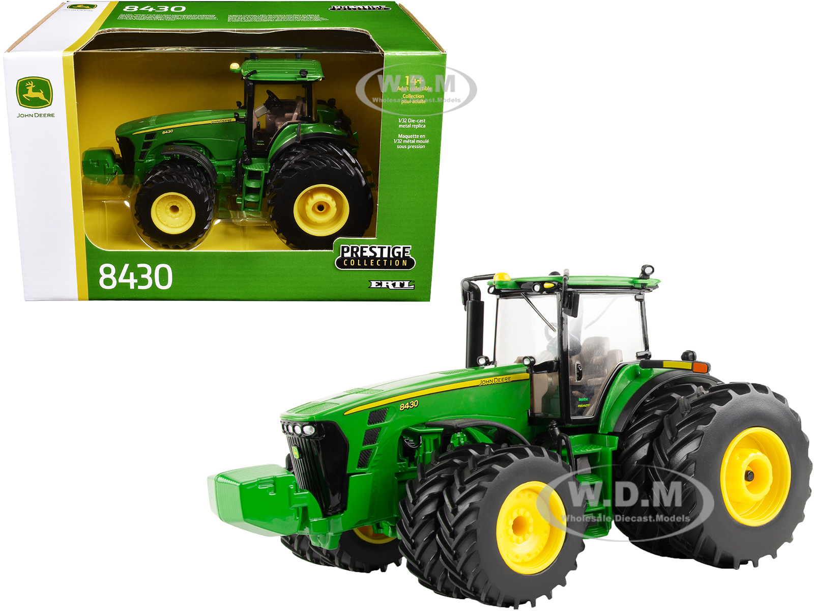 John Deere 8430 Tractor with Dual Wheels Green Prestige Collection 1/32 Diecast Model by ERTL TOMY