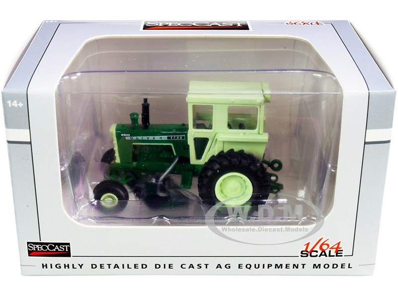 Oliver 1755 Tractor With Cab Dark Green With Light Green Top 1/64 Diecast Model By SpecCast