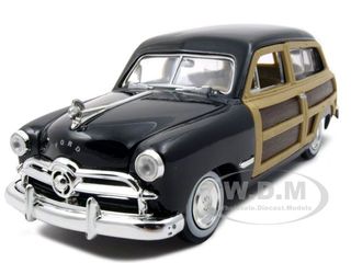 1949 Ford Woody Wagon Black 1/24 Diecast Model Car by Motormax
