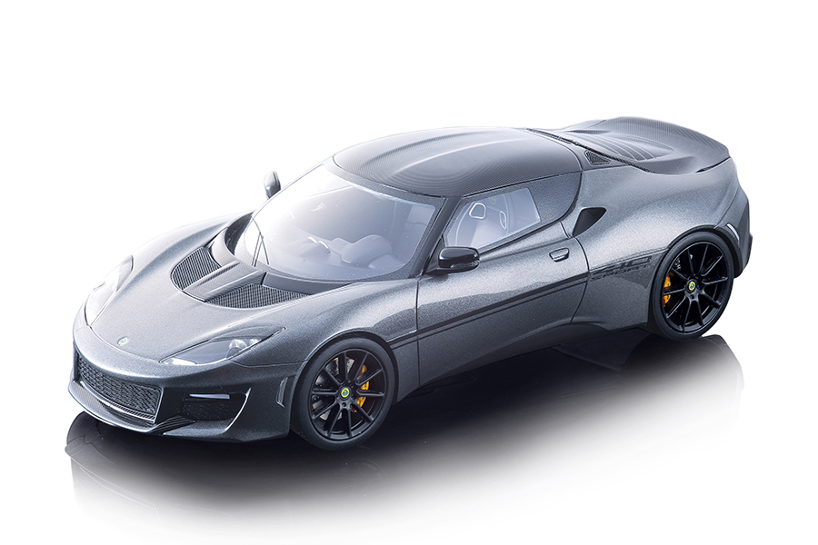 2017 Lotus Evora 410 Sport Metallic Dark Silver With Carbon Top "mythos Series" Limited Edition To 90 Pieces Worldwide 1/18 Model Car By Tecnomodel