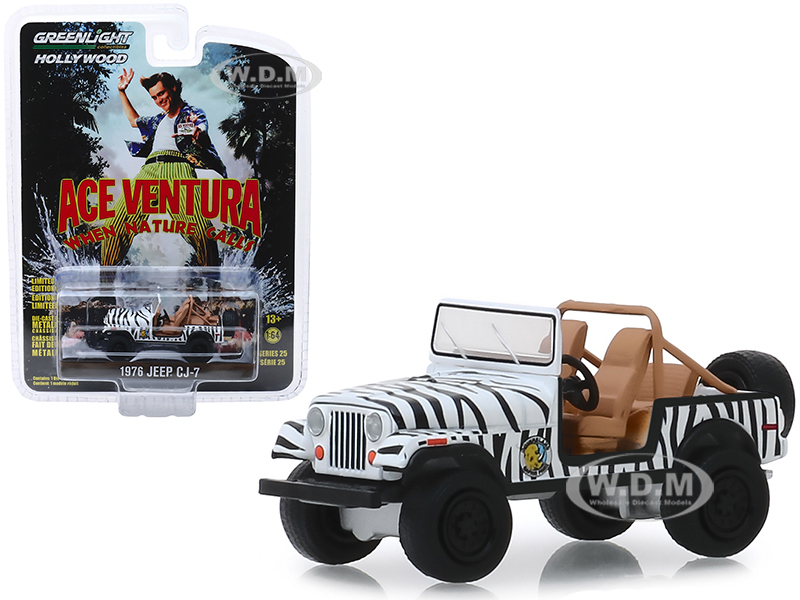 1976 Jeep Cj-7 "ace Ventura When Nature Calls" (1995) Movie "hollywood Series" Release 25 1/64 Diecast Model Car By Greenlight
