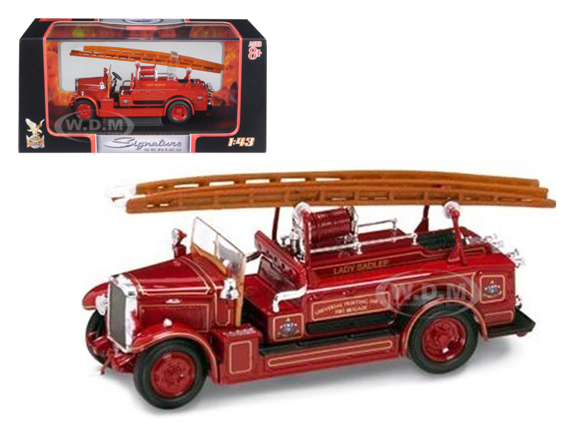 1934 Leyland FK-1 Fire Engine Red 1/43 Diecast Car Model by Road Signature