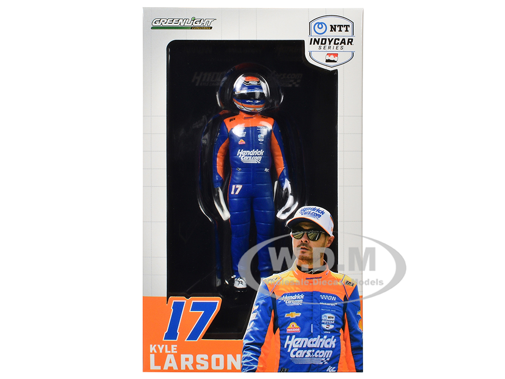 "NTT IndyCar Series" 17 Kyle Larson Driver Figure "Hendrickcars.com -  Arrow McLaren" for 1/18 Scale Models by Greenlight