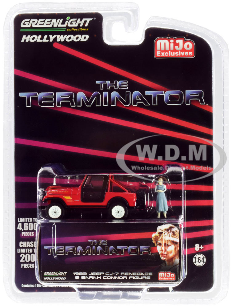 1983 Jeep CJ-7 Renegade Red with Sarah Connor Figure "The Terminator" (1984) Movie Limited Edition to 4600 pieces Worldwide 1/64 Diecast Model Car by