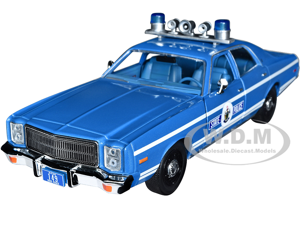 1978 Plymouth Fury Police Blue Metallic with White Stripes "Maine State Police" "Hot Pursuit" Series 1/24 Diecast Model Car by Greenlight