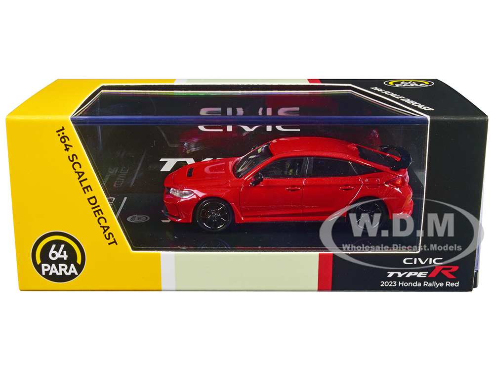 2023 Honda Civic Type R FL5 Rallye Red 1/64 Diecast Model Car by Paragon Models