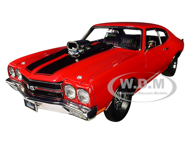 1970 Chevrolet Chevelle Ss "drag Outlaws" Red With Black Stripes Limited Edition To 654 Pieces Worldwide 1/18 Diecast Model Car By Acme