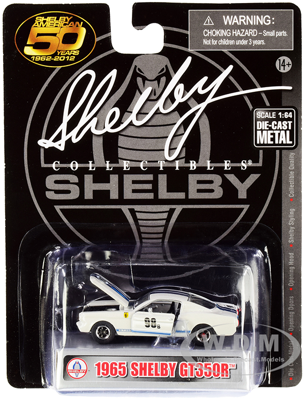 1965 Ford Mustang Shelby GT350R 98B "Terlingua Racing Team" White with Blue Stripes "Shelby American 50 Years" (1962-2012) 1/64 Diecast Model Car by
