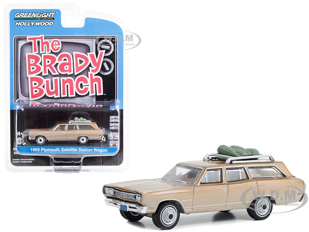 1969 Plymouth Satellite Station Wagon Gold Metallic with Rooftop Camping Equipment (Dirty Version) "The Brady Bunch" (1969-1974) TV Series "Hollywood