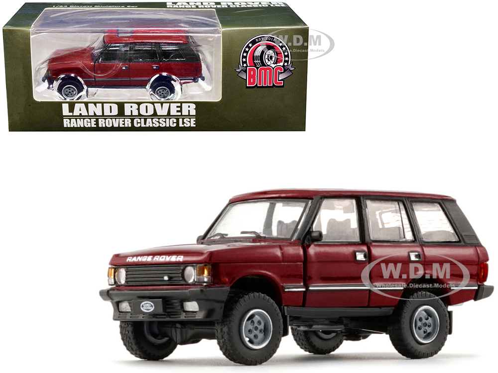 Land Rover Range Rover Classic LSE RHD (Right Hand Drive) Red with Sunroof with Extra Wheels 1/64 Diecast Model Car by BM Creations