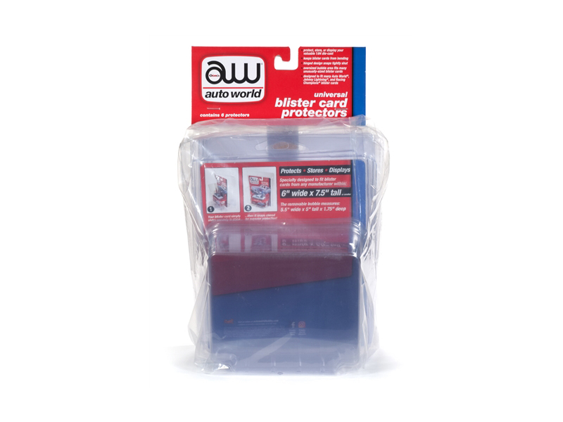 Universal Blister Card Protector 6 Packs For 1/64 Scale Models By Autoworld