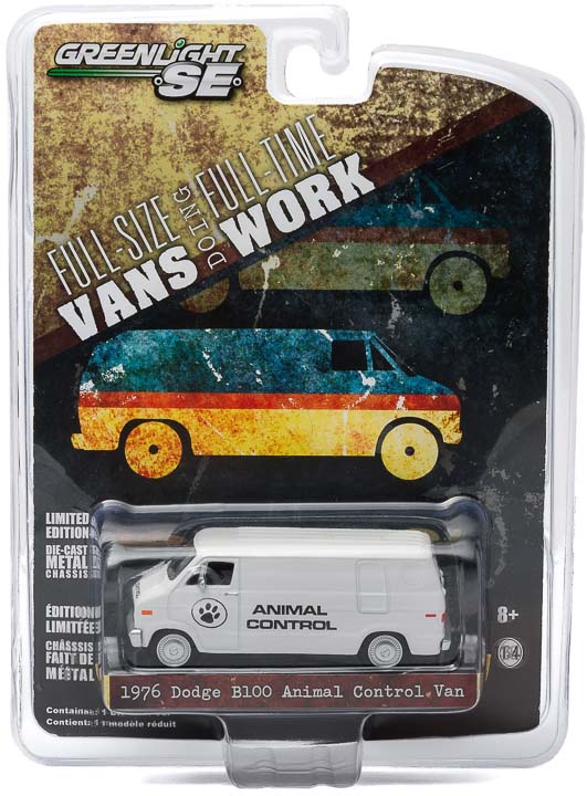 1976 Dodge B-100 Van Animal Control Hobby Exclusive 1/64 Diecast Car Model by Greenlight