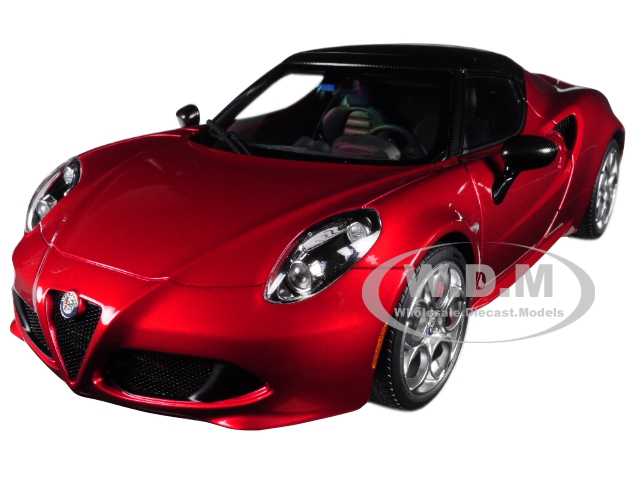 Alfa Romeo 4c Spider Competition Red With Black Top 1/18 Model Car By Autoart