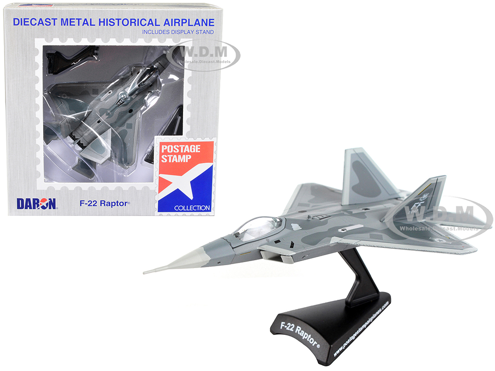 Lockheed Martin F-22 Raptor Fighter Aircraft United States Air Force 1/145 Diecast Model Airplane by Postage Stamp