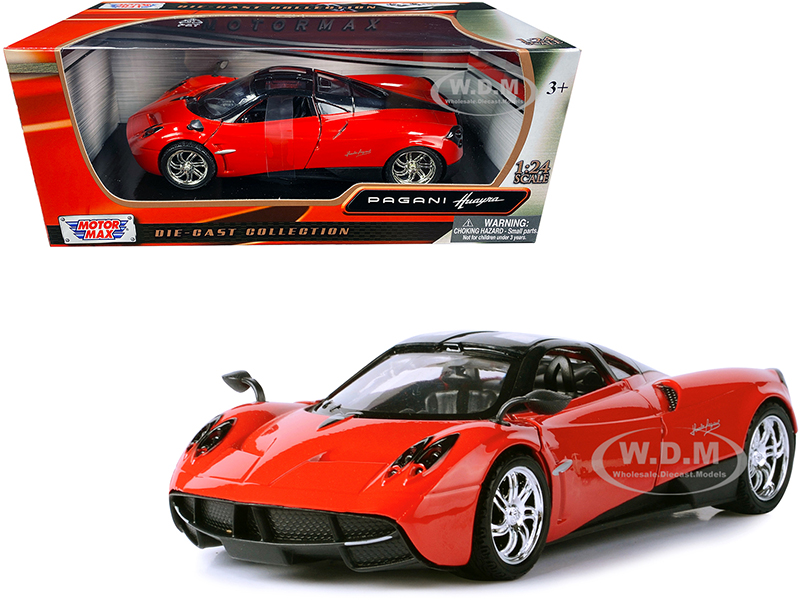 Pagani Huayra Bright Red with Chrome Wheels 1/24 Diecast Model Car by Motormax