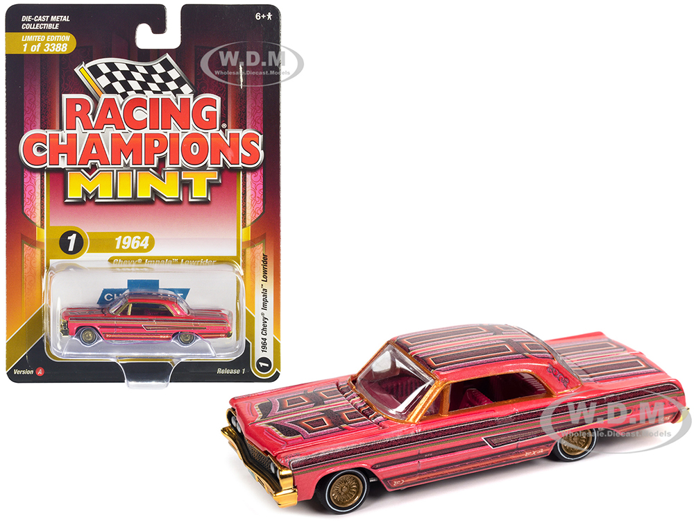 1964 Chevrolet Impala Lowrider Pink with Graphics and Pink Interior 