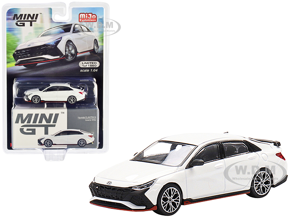 Hyundai Elantra N Ceramic White Limited Edition to 1560 pieces Worldwide 1/64 Diecast Model Car by True Scale Miniatures