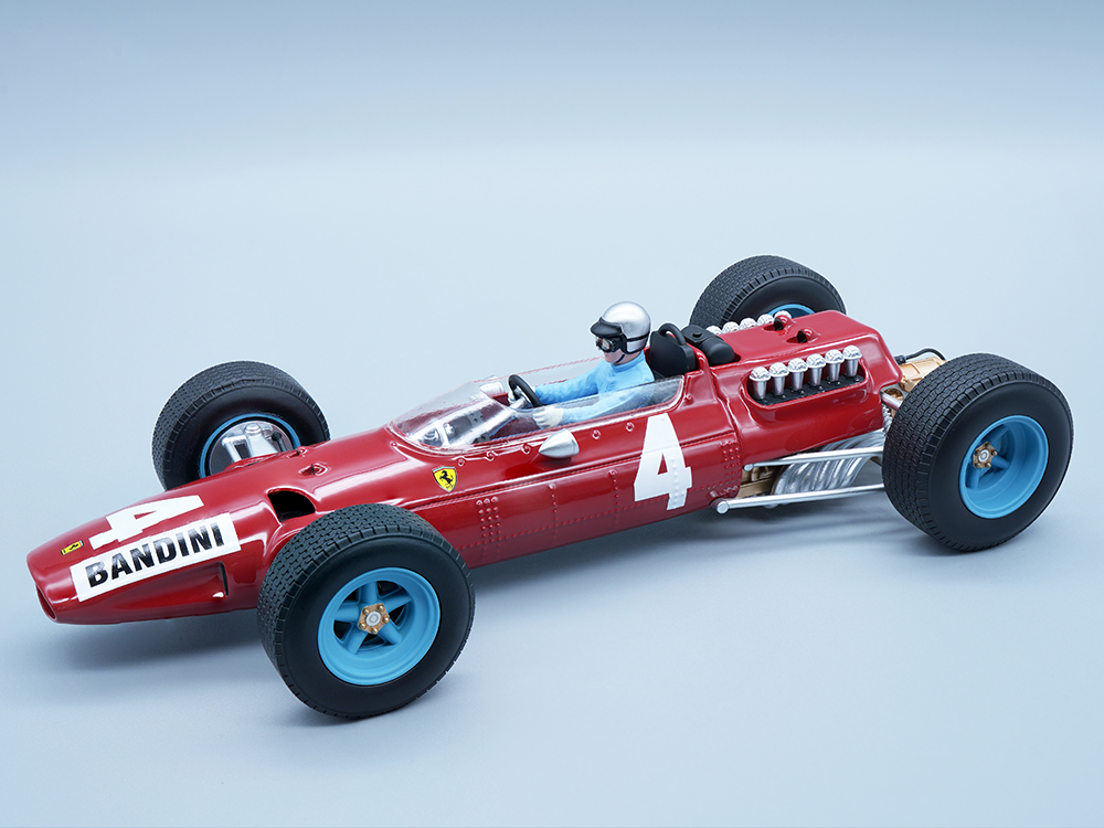 Ferrari 512 4 Lorenzo Bandini Formula One F1 Italy GP (1965) with Driver Figure "Mythos Series" Limited Edition to 95 pieces Worldwide 1/18 Model Car