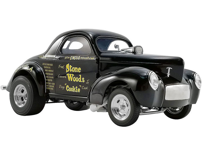 Image of 1941 Willys Gasser Stone Woods "Cookie" Black Limited Edition to 546 pieces Worldwide 1/18 Diecast Model Car by ACME