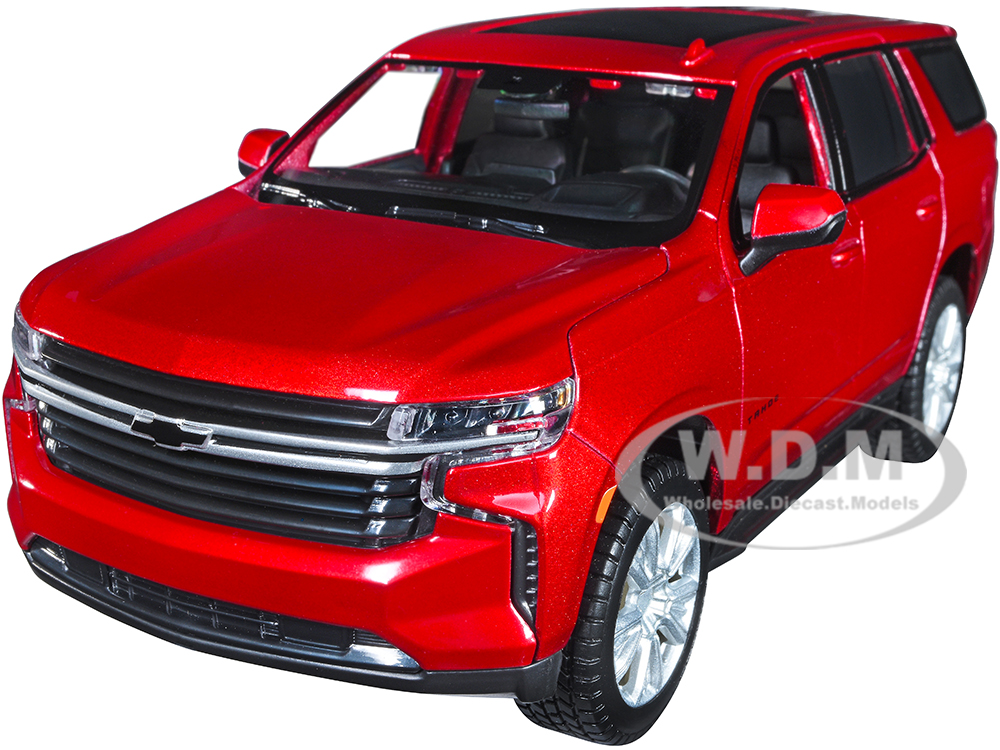 2021 Chevrolet Tahoe Red Metallic with Sunroof 1/24 Diecast Model Car by Maisto