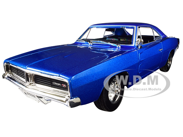 1969 Dodge Charger R/t Metallic Blue 1/18 Diecast Model Car By Maisto