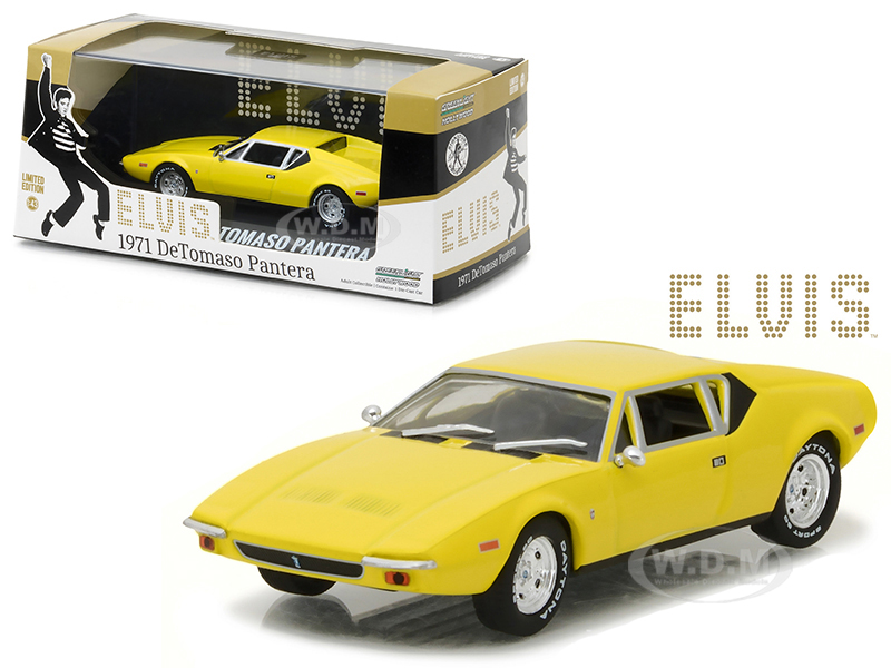 1971 De Tomaso Pantera Yellow "elvis Presley" (1935-1977) 1/43 Diecast Model Car By Greenlight