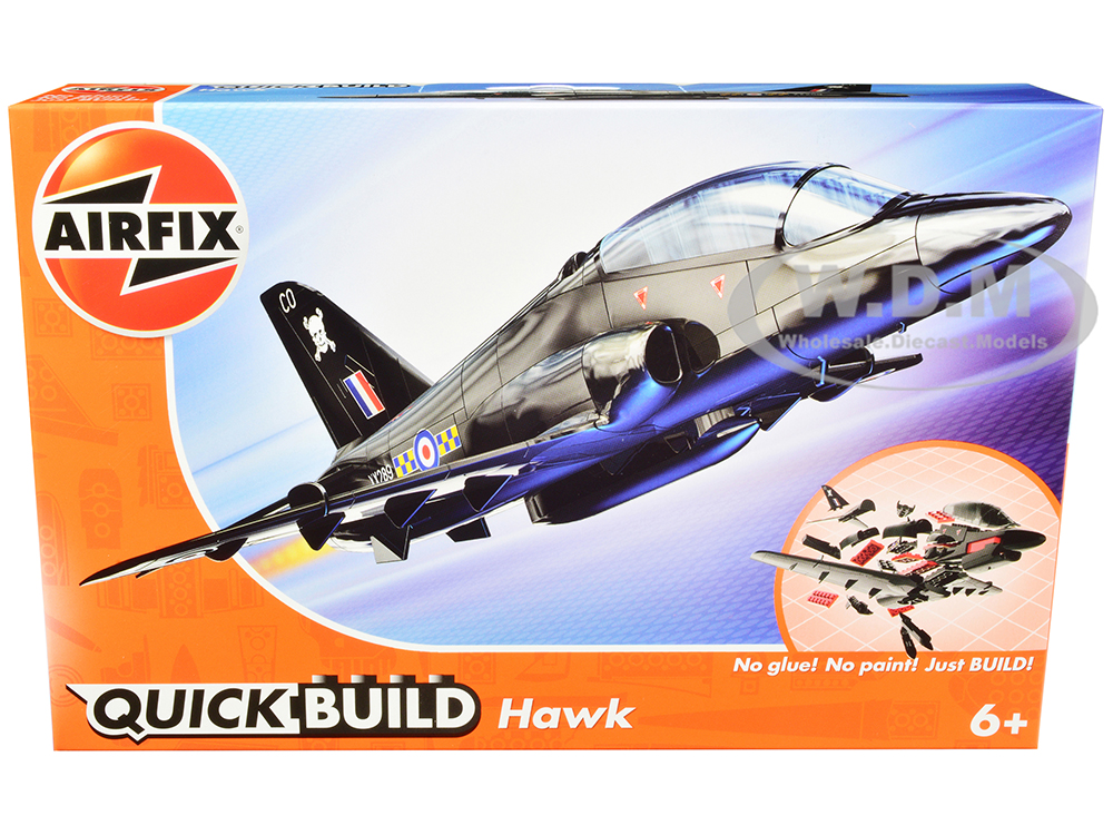 Skill 1 Model Kit BAE Hawk Painted Plastic Model Airplane Kit By Airfix Quickbuild