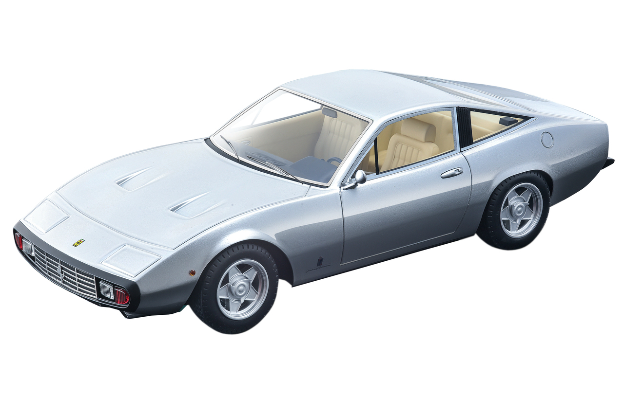 1971 Ferrari 365 GTC/4 Nurburgring Silver with Light Cream Interior Mythos Series Limited Edition to 80 pieces Worldwide 1/18 Model Car by Tecnomodel