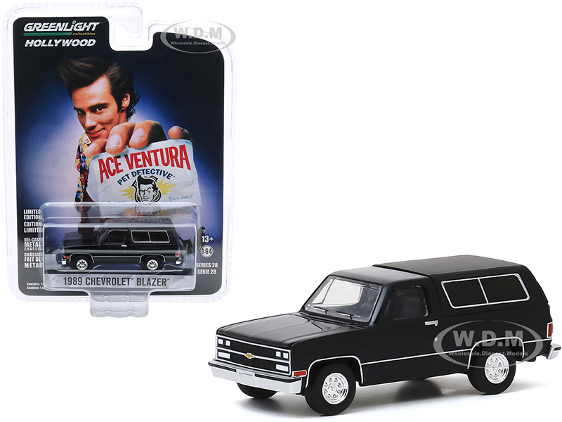 1989 Chevrolet Blazer Black Ace Ventura: Pet Detective (1994) Movie Hollywood Series Release 28 1/64 Diecast Model Car by Greenlight