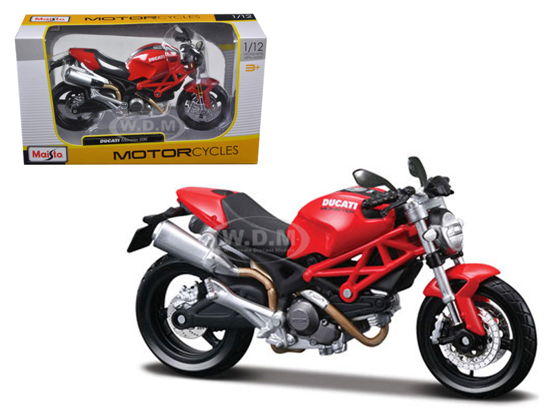 Ducati Monster 696 Red Motorcycle 1/12 Diecast Model By Maisto