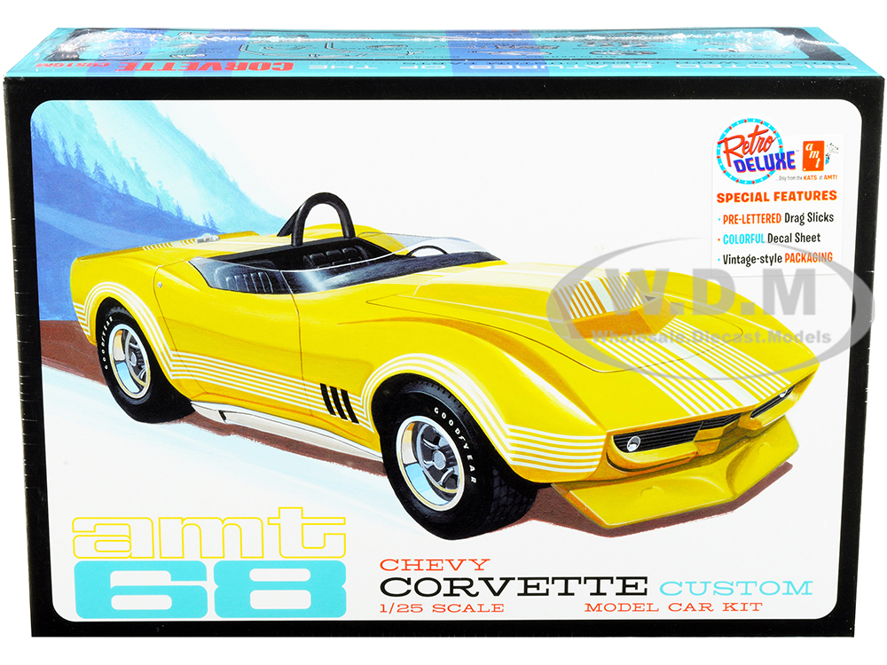 Skill 2 Model Kit 1968 Chevrolet Corvette Custom 1/25 Scale Model by AMT