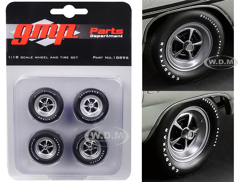 Magnum Wheels And Tires Set Of 4 Pieces From "1970 Plymouth Gtx" 1/18 By Gmp