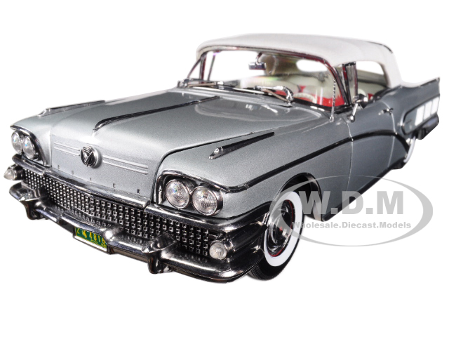 1958 Buick Limited Closed Convertible Silver Mist Platinum Edition 1/18 Diecast Model Car By Sunstar