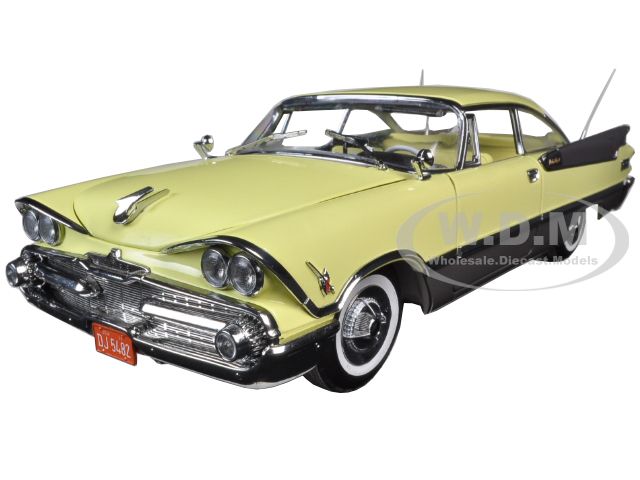 1959 Dodge Custom Royal Lancer Hard Top Yellow Platinum Edition 1/18 Diecast Model Car By Sunstar