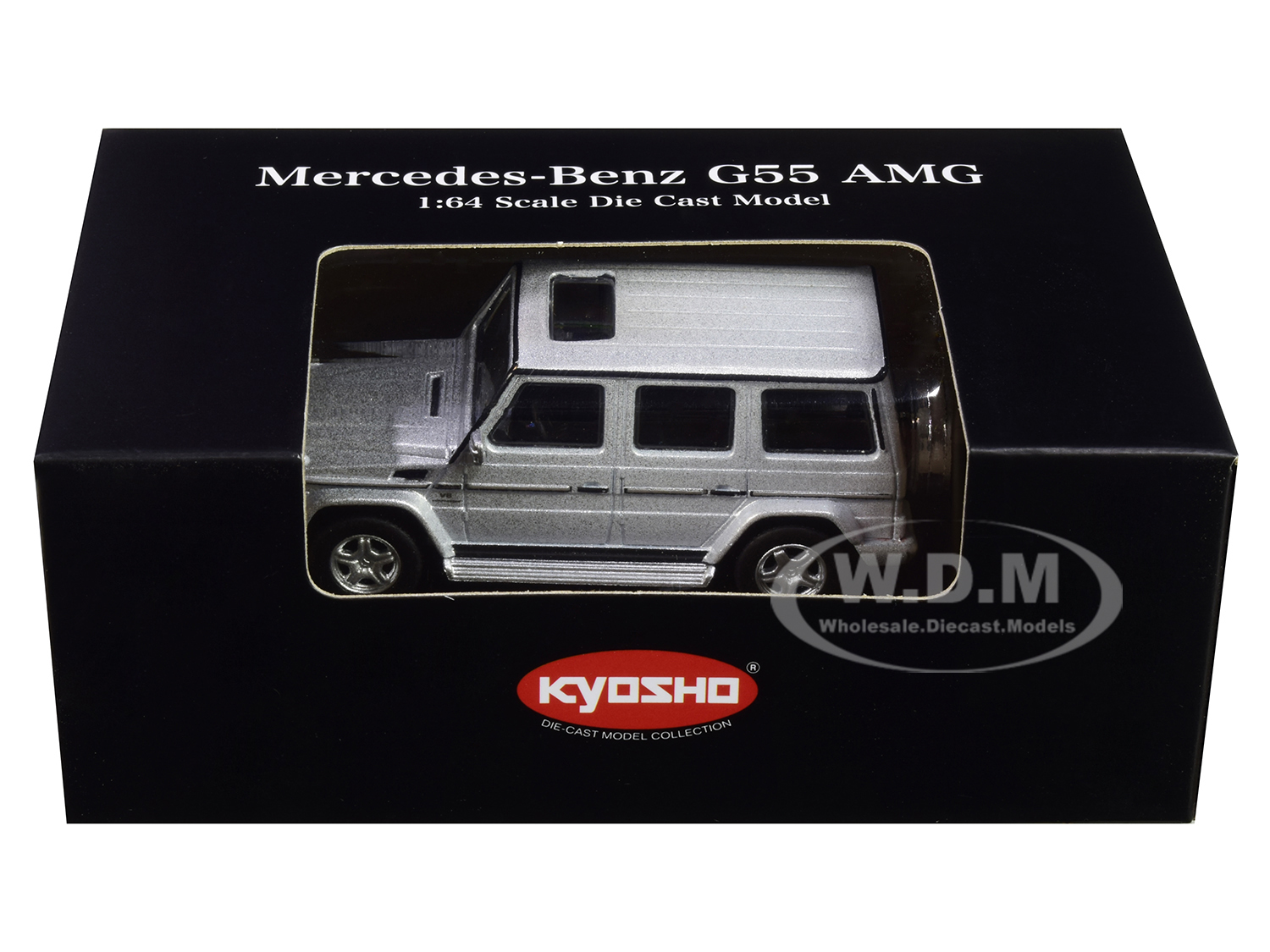 Image of Mercedes Benz G55 AMG Silver 1/64 Diecast Model Car by Kyosho