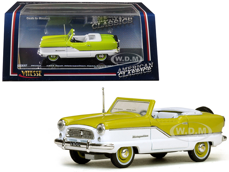 Image of 1959 Nash Metropolitan Green and White 1/43 Diecast Model Car by Vitesse