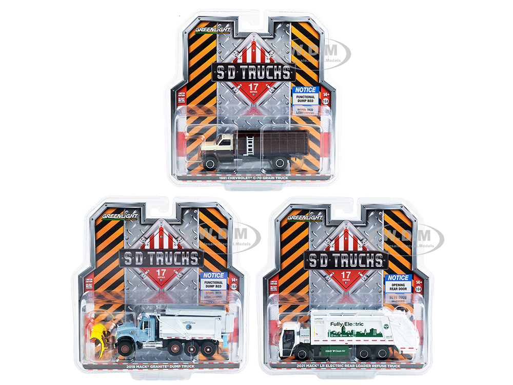 "S.D. Trucks" Set of 3 pieces Series 17 1/64 Diecast Models by Greenlight