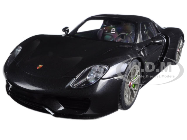Image of Porsche 918 Spyder Weissach Package Black Metallic 1/18 Model Car by Autoart