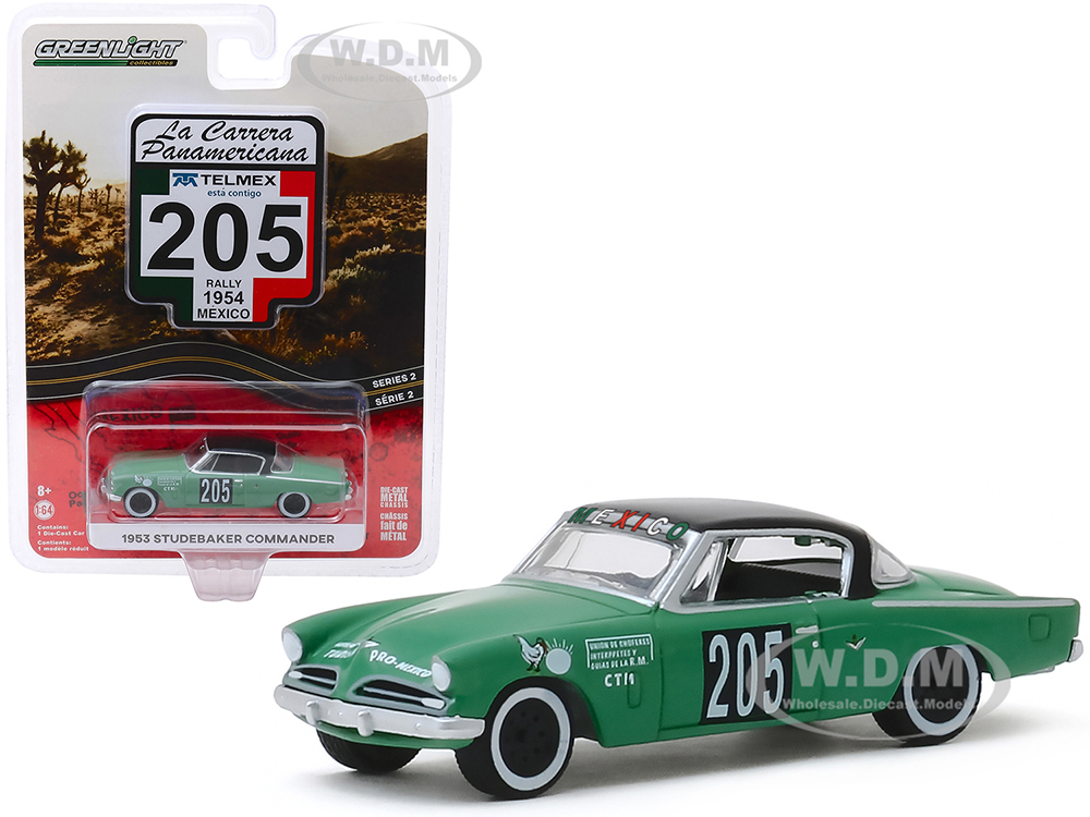 Image of 1953 Studebaker Commander 205 "Mexico" (Rally Mexico 1954) "La Carrera Panamericana" Series 2 1/64 Diecast Model Car by Greenlight