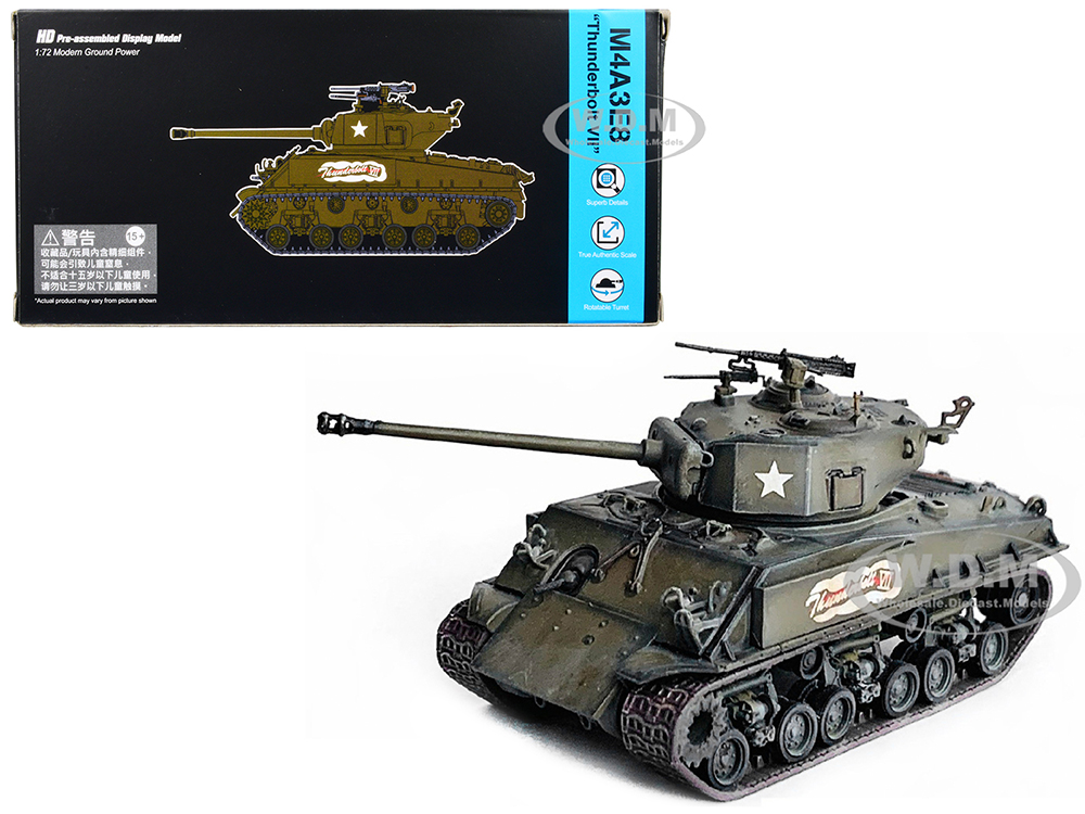 United States M4A3E8 "Thunderbolt VII" Tank "Commander of 37th Tank Battalion 4th Armored Division Germany" (1945) "NEO Dragon Armor" Series 1/72 Pla